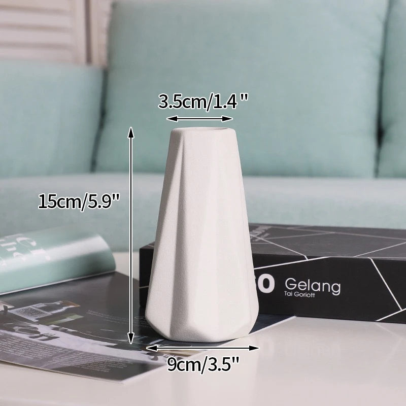 My Boho Home Modern White Ceramic Vase – Minimalist Decorative Vase for Pampas Grass, Flowers & Home Accents