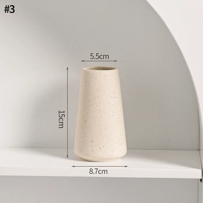 Modern White Ceramic Vase – Minimalist Decorative Vase for Pampas Grass, Flowers & Home Accents