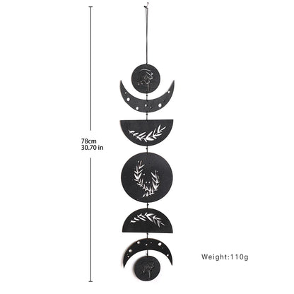 Wooden Wall Hanging Moon Phase Garland Wall Decor Hanging Ornaments Decoration Boho Home Decor for Nursery Ornament Gift