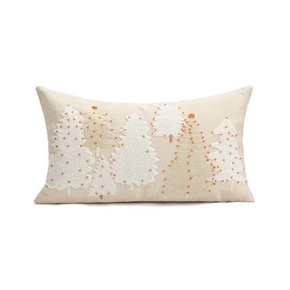Decorative pillow with floral pattern on a beige background