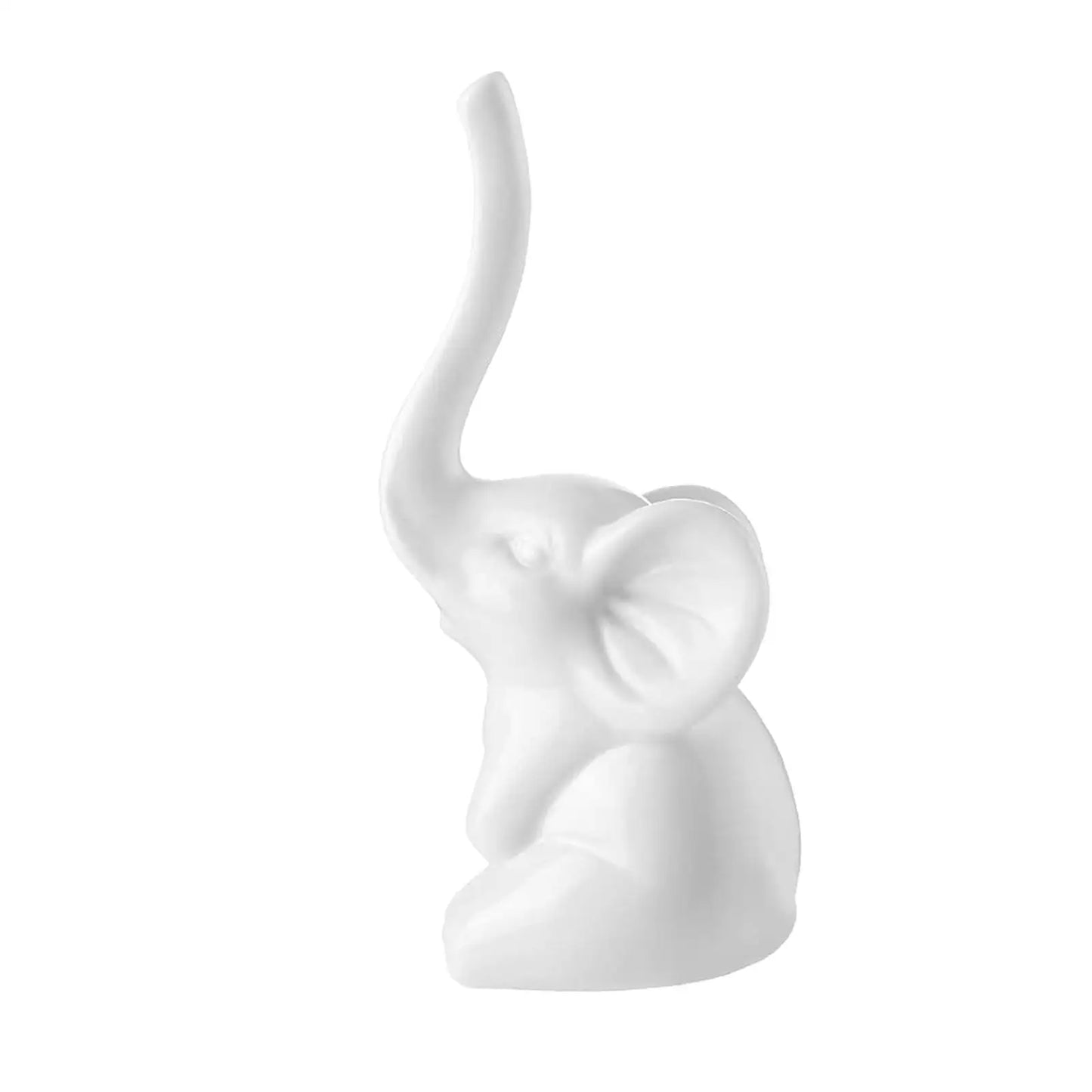 Porcelain Elephant Ring Holder – Small & Lightweight Jewelry Display for Nightstand or Dressing Table