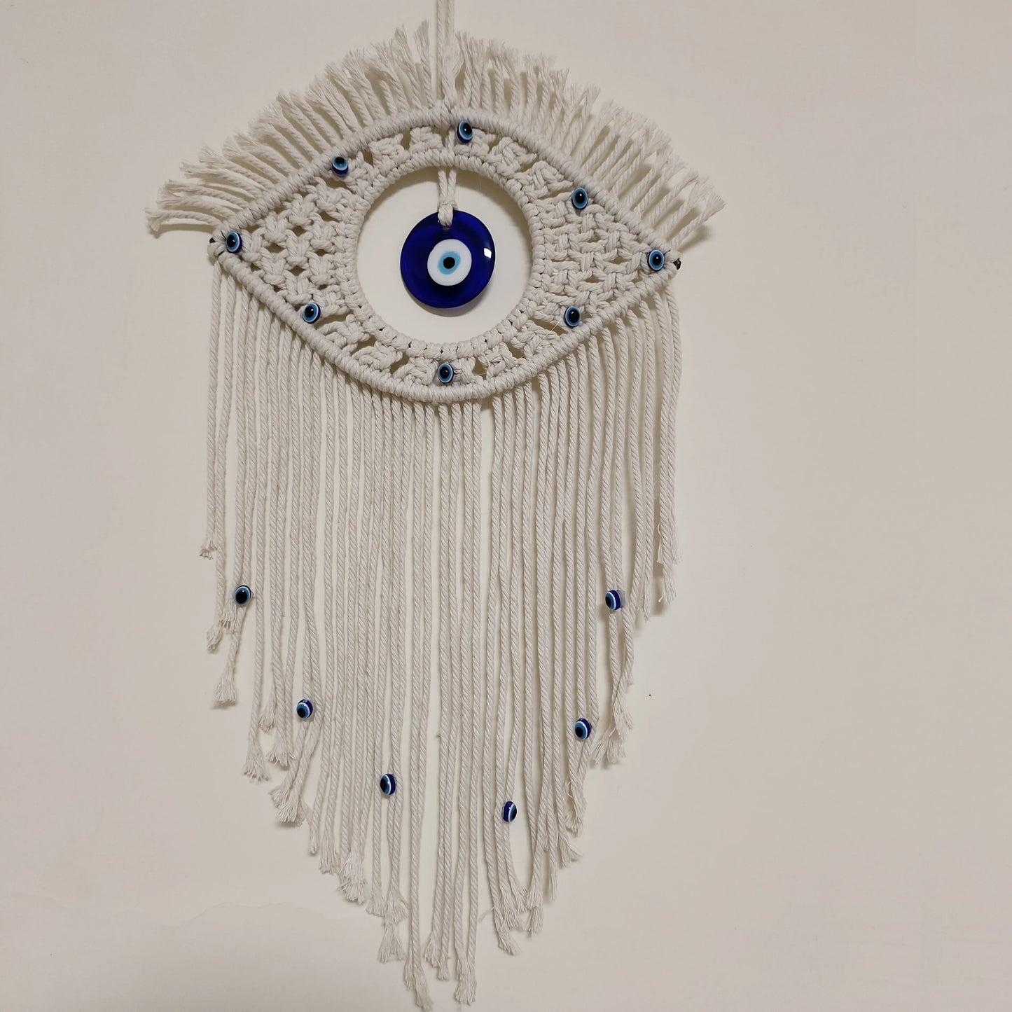 Evil Eye Macrame Wall Hanging – Handmade Boho Home Decor Tapestry