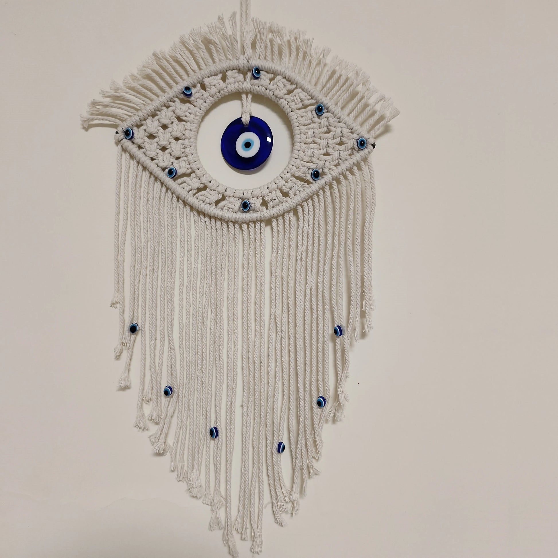 Evil Eye Macrame Wall Hanging – Handmade Boho Home Decor Tapestry