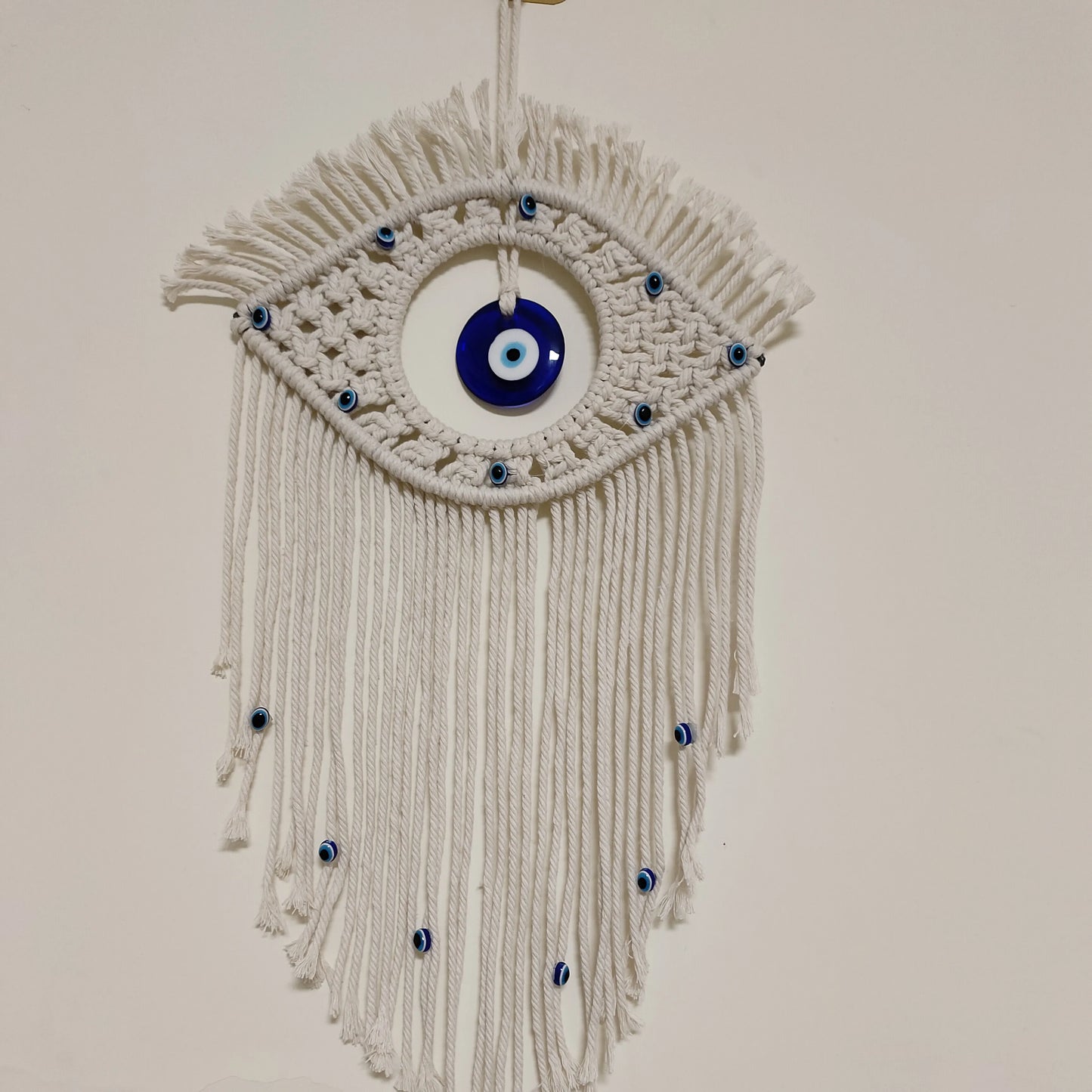 Evil Eye Macrame Wall Hanging – Handmade Boho Home Decor Tapestry