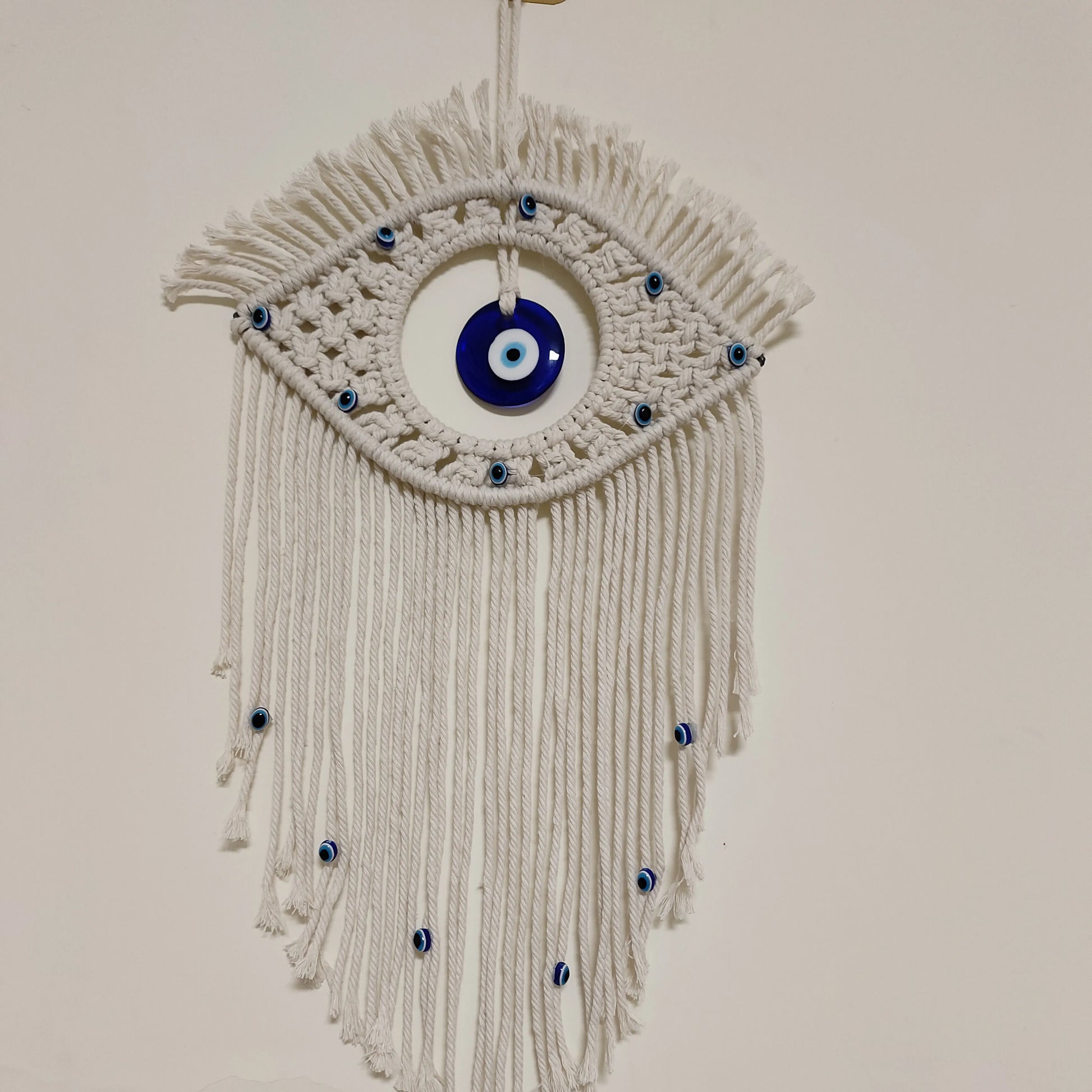 Evil Eye Macrame Wall Hanging – Handmade Boho Home Decor Tapestry