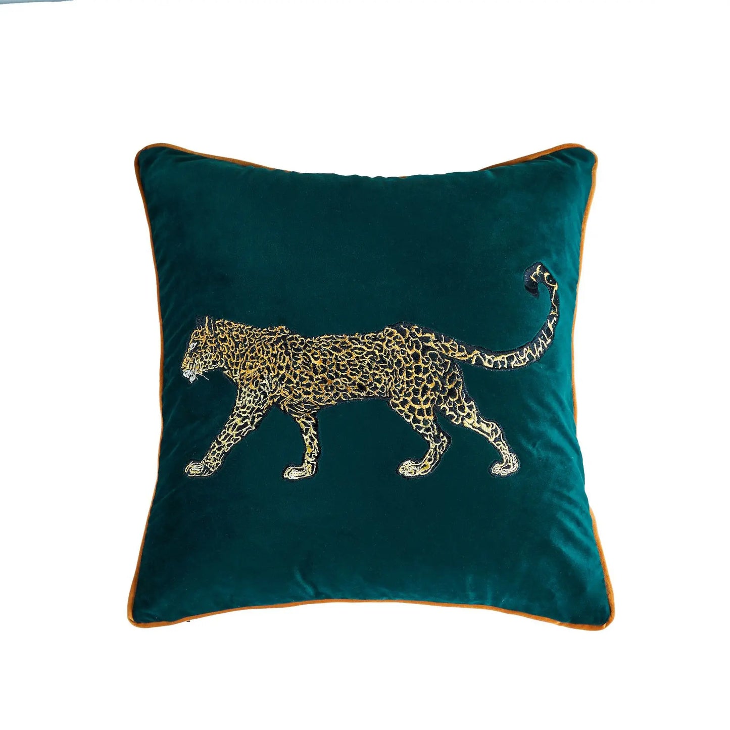 Embroidered Velvet Animal Cushion Cover – Luxurious Dutch Velvet Throw Pillow Case for Boho Home Decor