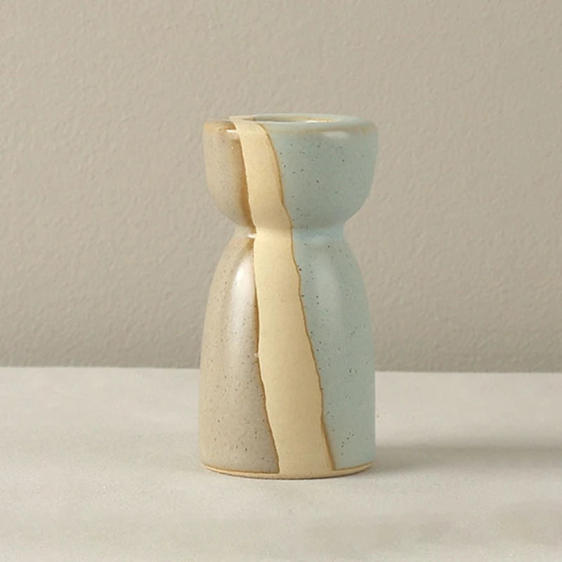 Ceramic Candlestick Nordic Candle Holder Home Decoration Boho Decor Clay Pottery