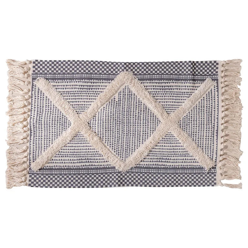 🌿 Boho Striped Moroccan Rug – Soft & Stylish Floor Accent for Any Room