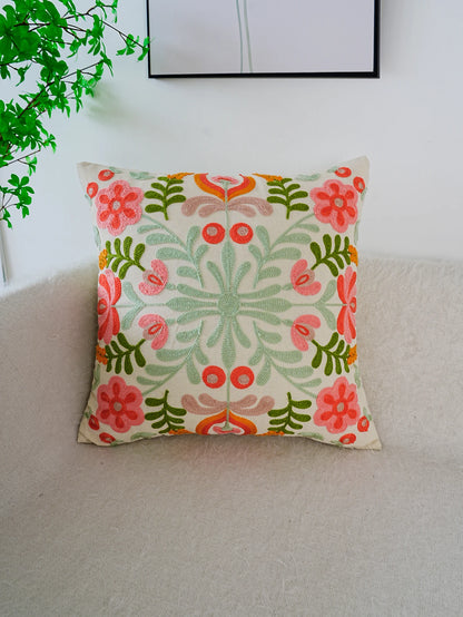 1pc Colorful Flower Exquisite Embroidery Cushion Floral Throw Pillow Cover Without Insert For Home Decor Living Room Boho Pillowcase Throw
