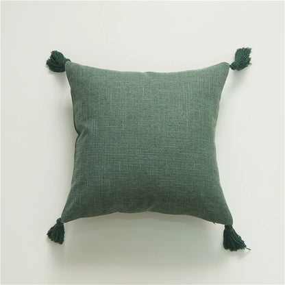 Linen Feel Tassel Pillow Cover – Cushion Cover for Sofa, Bed & Chair | Summer Boho Home Decor