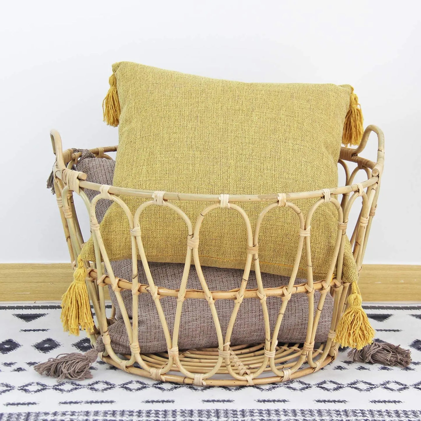 Linen Feel Tassel Pillow Cover – Cushion Cover for Sofa, Bed & Chair | Summer Boho Home Decor
