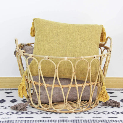 Linen Feel Tassel Pillow Cover – Cushion Cover for Sofa, Bed & Chair | Summer Boho Home Decor
