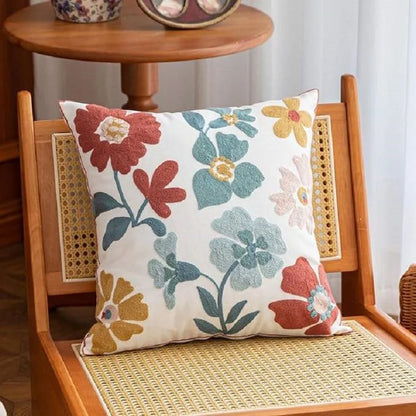 Embroidered Floral Decorative Pillowcase – Flower Boho Home Decor