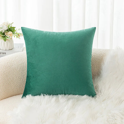 Velvet Pillowcase Sofa Cushion Cover – Solid Color Throw Pillow Case for Living Room