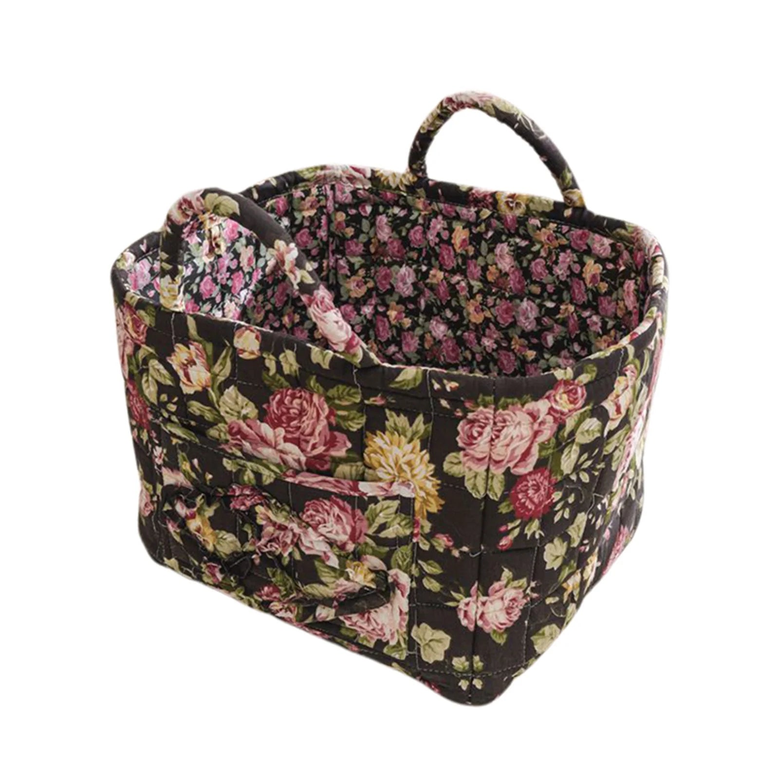 boho home decor, floral fabric storage basket, large laundry hamper, foldable storage bin, fabric organizer basket, boho floral hamper, home organization basket, decorative laundry bin, eco-friendly laundry hamper, housewarming gift