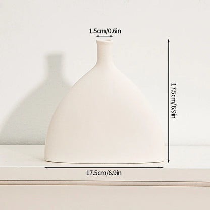 Modern White Ceramic Vase – Minimalist Decorative Vase for Pampas Grass, Flowers & Home Accents