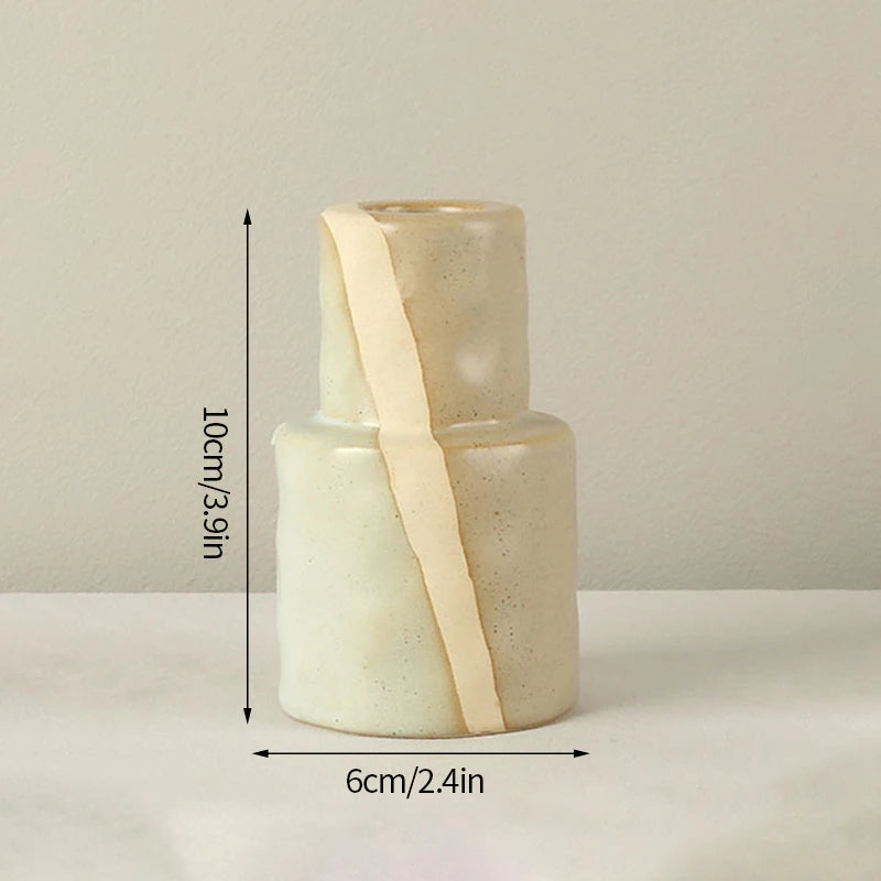 Ceramic Candlestick Nordic Candle Holder Home Decoration Boho Decor Clay Pottery