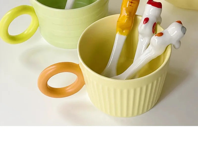Ceramic Cat Hanging Spoon – Cute Animal Coffee & Dessert Spoon for Cat Lovers