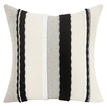 Boho Striped Chenille Throw Pillow Cover – Decorative Square Cushion for Cozy Home Accents