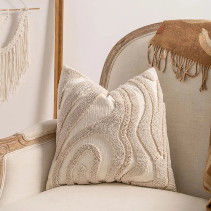 Modern Loop Yarn Pillow Cover – Minimalist Geometric Texture | Elegant Boho Home Decor Cushion for Sofa or Bed | Housewarming Gift
