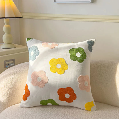 Boho Floral Tufted Decorative Throw Pillow Cover