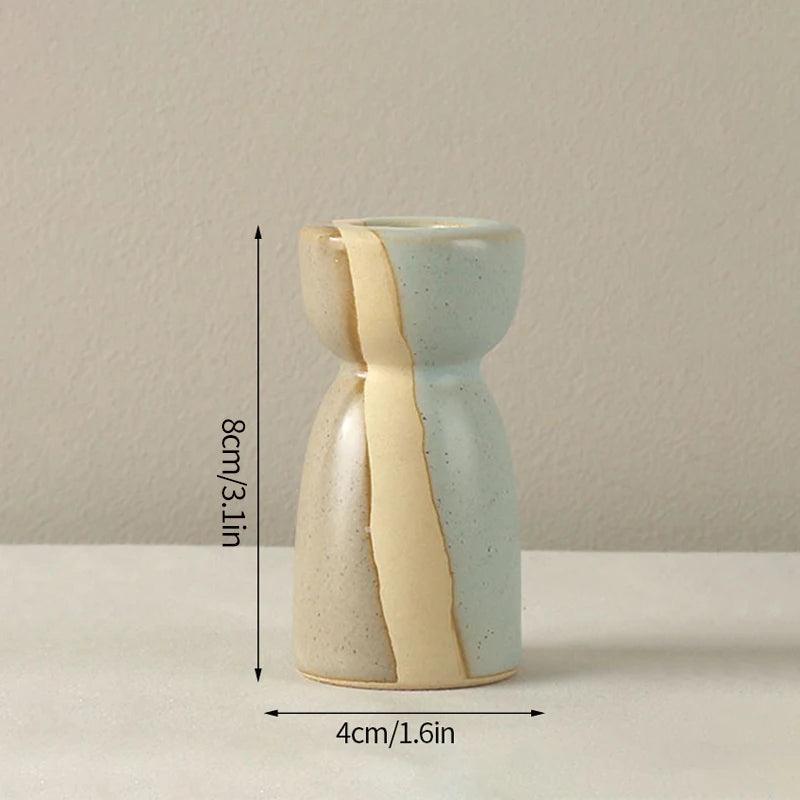 Ceramic Candlestick Nordic Candle Holder Home Decoration Boho Decor Clay Pottery
