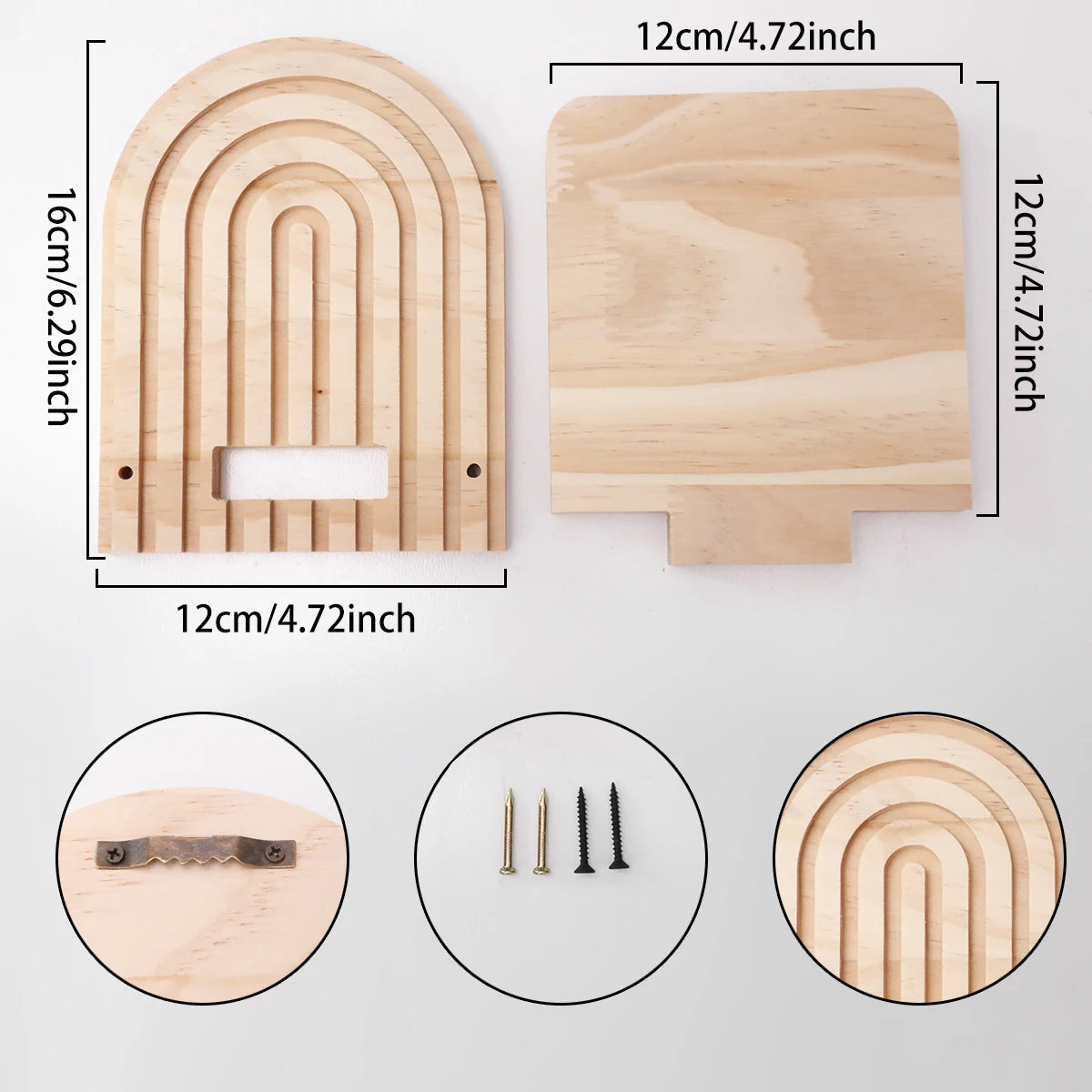 Boho Wooden Arched Wall Shelves