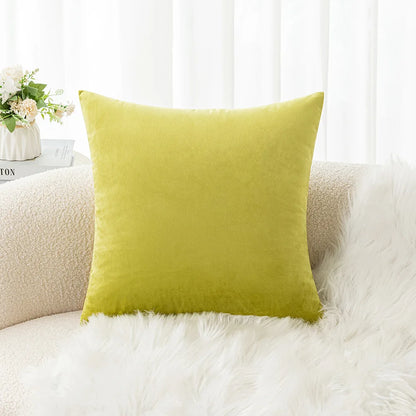Velvet Pillowcase Sofa Cushion Cover – Solid Color Throw Pillow Case for Living Room