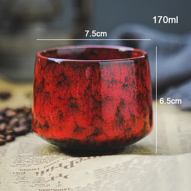 Colorful Reactive Glaze Ceramic Coffee Mug – 6oz Espresso & Tea Cup for Home, Office & Café