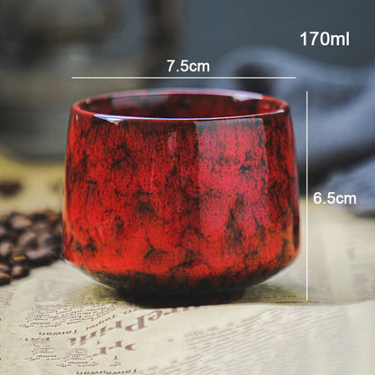 Colorful Reactive Glaze Ceramic Coffee Mug – 6oz Espresso & Tea Cup for Home, Office & Café