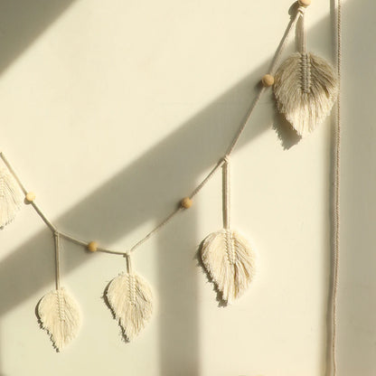 Large Macrame Wall Hanging Boho Leaf Tassels Decoration Wall Decor Art Tapestry Home Decorations for Bedroom Living Room