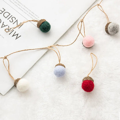 Wool Felt Acorn Ornaments – Set of 6