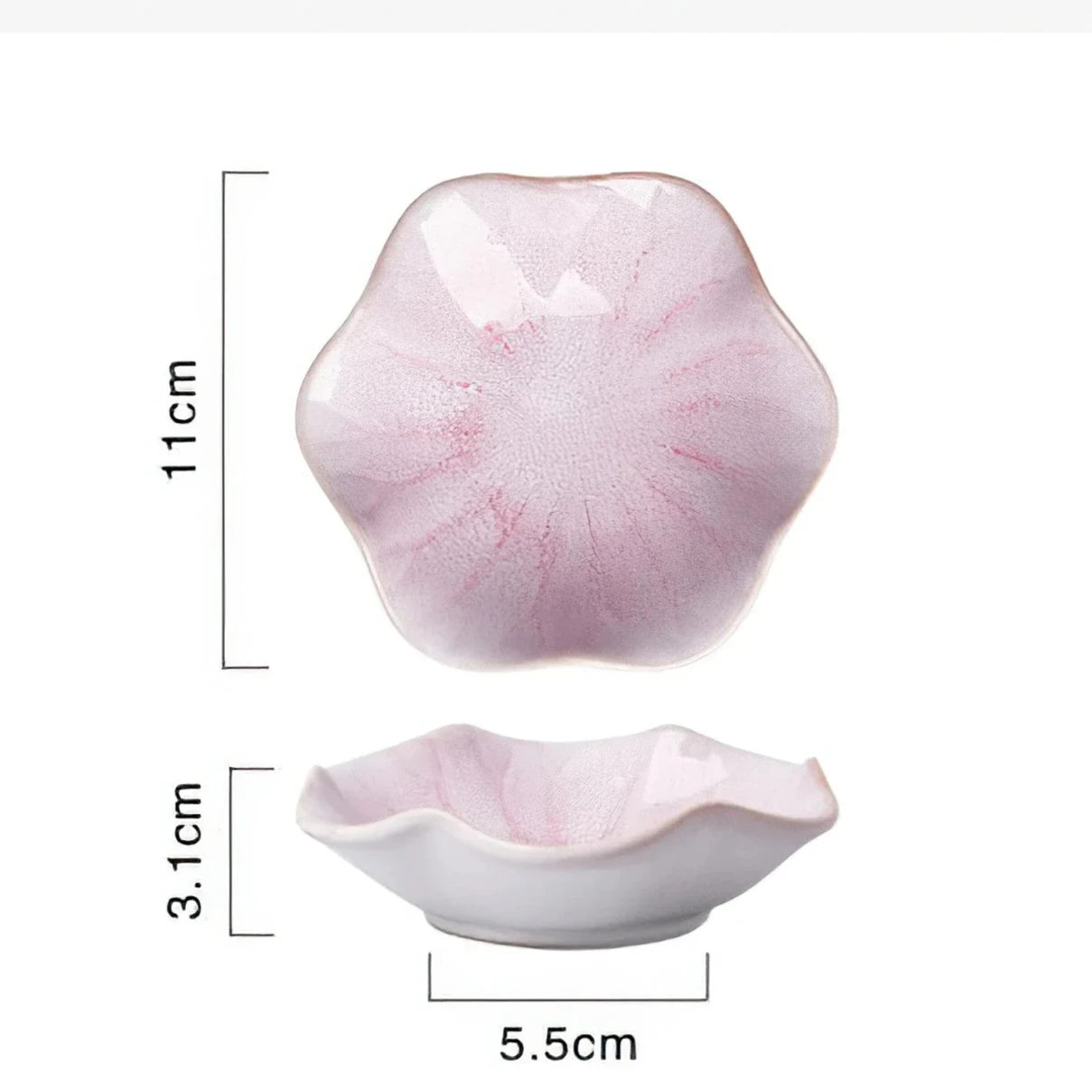 Ceramic Flower Sauce Dish – Mini Floral Porcelain Dipping Bowl for Soy Sauce, Nuts & Charcuterie