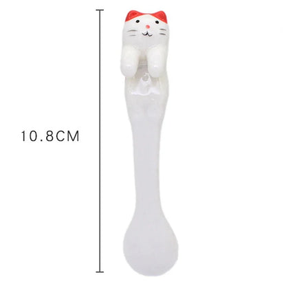 Ceramic Cat Hanging Spoon – Cute Animal Coffee & Dessert Spoon for Cat Lovers