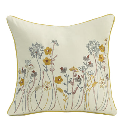 Boho Home Decor Embroidered Linen Cotton Pillowcase – Decorative Square Throw Pillow Cover for Sofa & Farmhouse Style