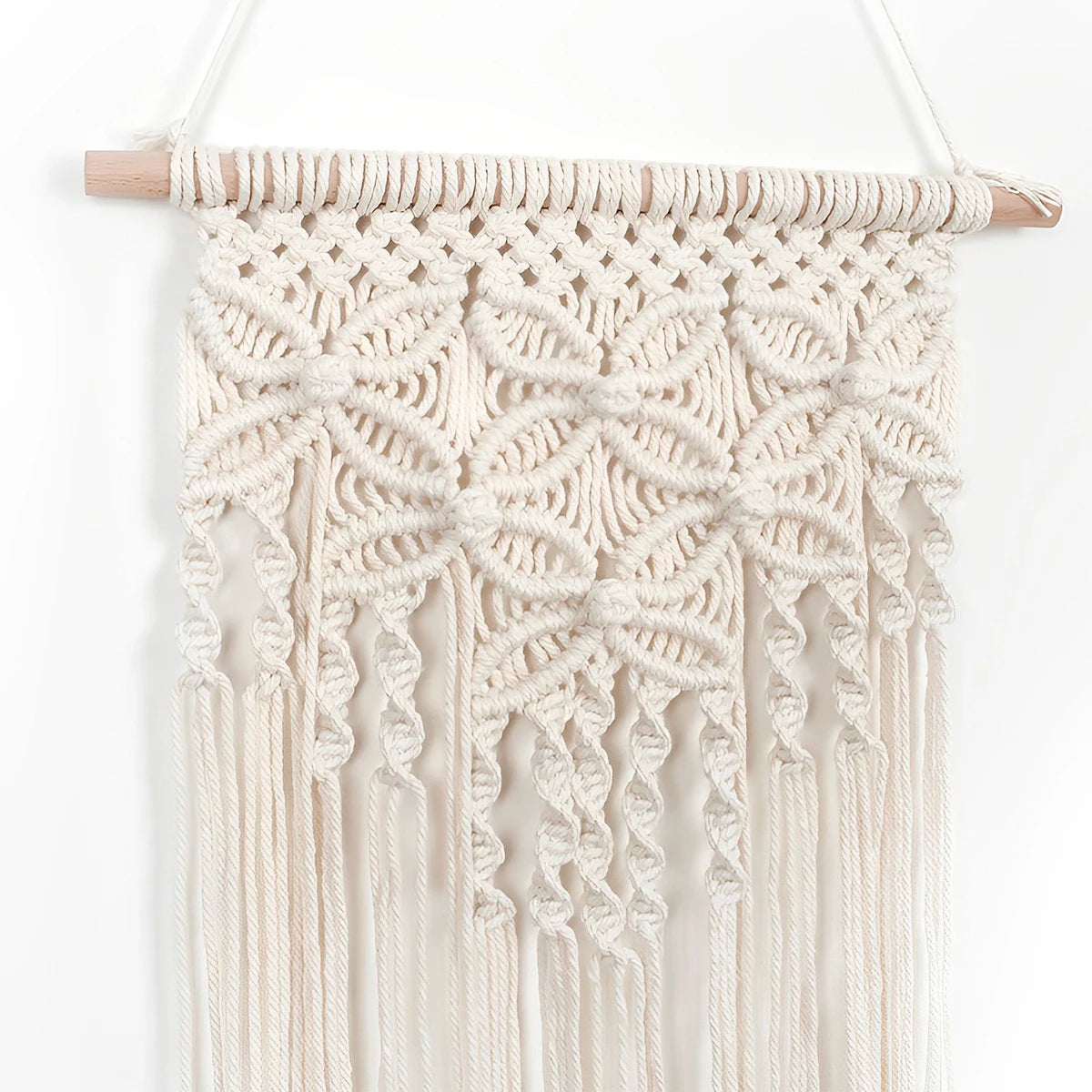 Macrame Wall Hanging Tapestry Handmade Boho Woven Art Wall Decor Tassel Crochet Decoration for Home Living Room Bedroom Wings Wood