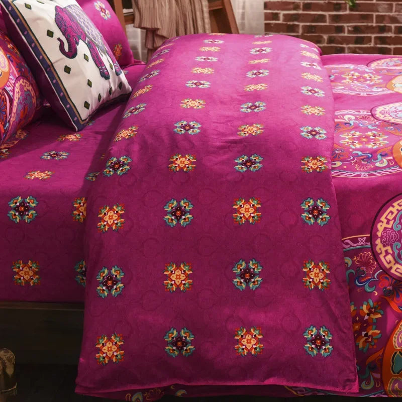 Vibrant Boho 3 Piece Duvet Cover & Pillowcases Set