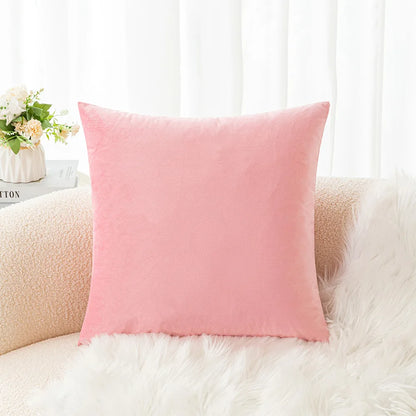 Velvet Pillowcase Sofa Cushion Cover – Solid Color Throw Pillow Case for Living Room