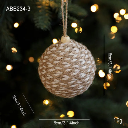 Linen Rope Christmas Balls – Rustic Cotton & Linen Holiday Ornaments