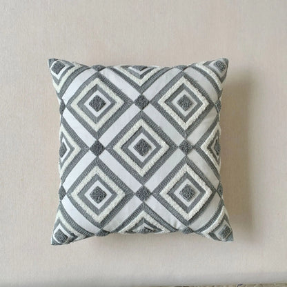 🌿 Green Leaf & Sunflower Embroidered Pillow Cover – 18 x 18 inches Boho Modern Cushion Cover for Sofa, Chair, or Car