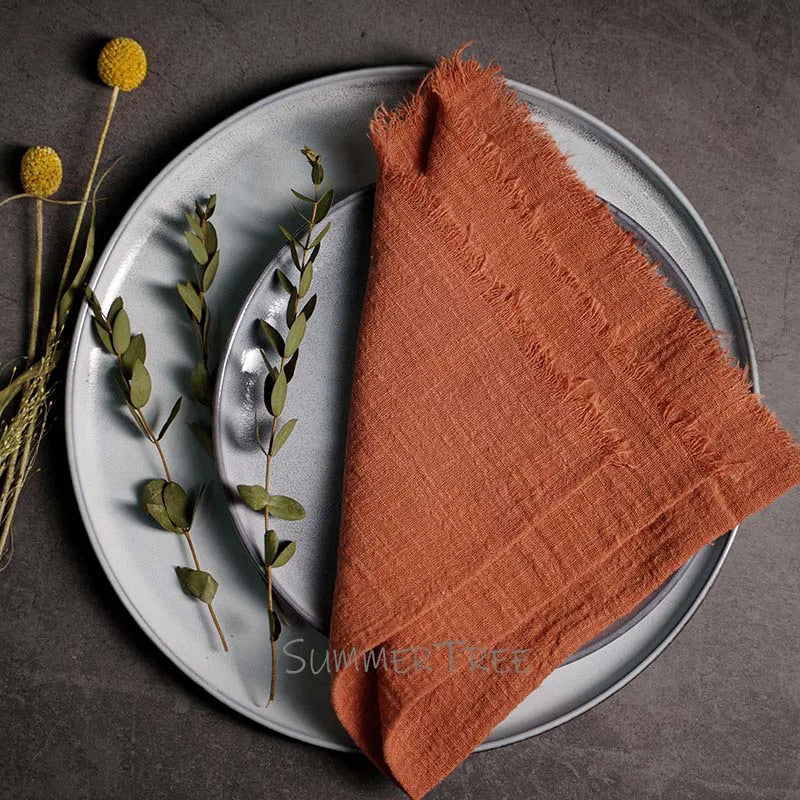 Rust Orange Brown Reusable Fabric Cotton Napkin 