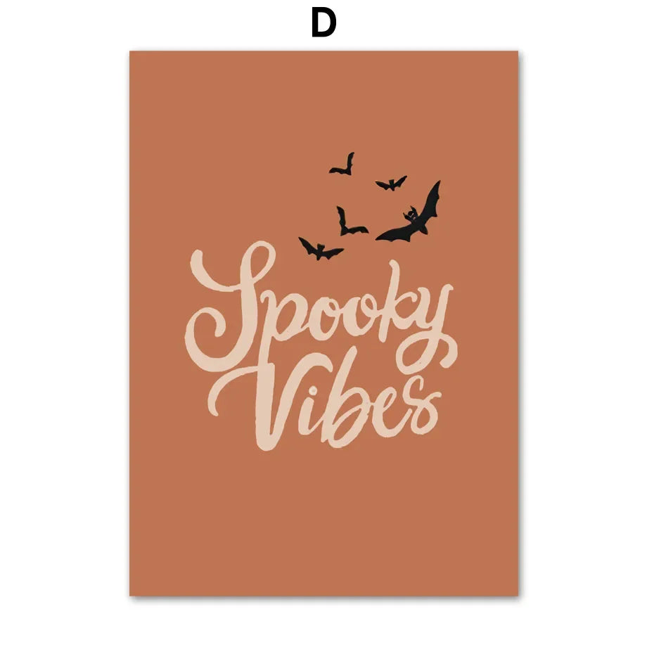 Fall Halloween Skull & Plant Canvas Wall Art Prints