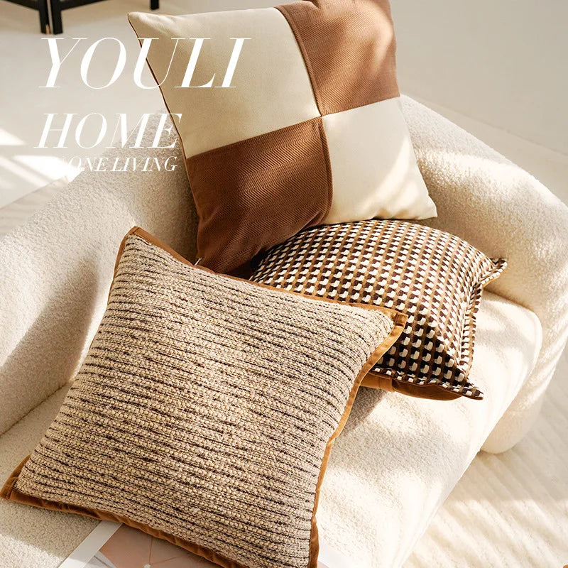 Decorative pillows on a sofa 