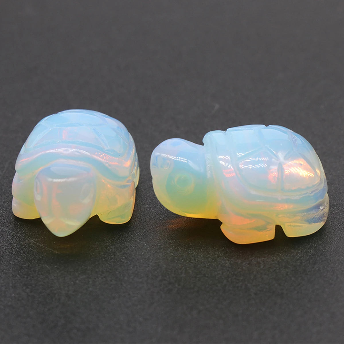 Mini Natural Gemstone Turtle Figurine – Hand-Carved Crystal Animal for Chakra Healing & Boho Home Decor