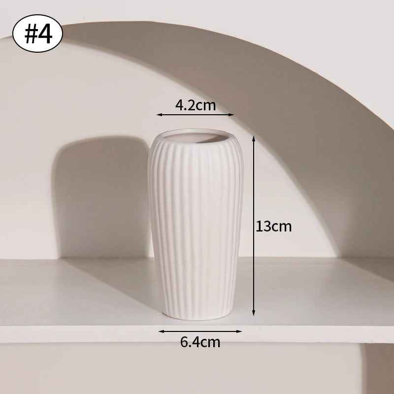 Modern White Ceramic Vase – Minimalist Decorative Vase for Pampas Grass, Flowers & Home Accents