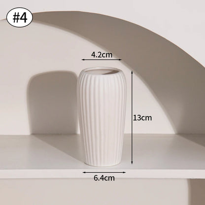 My Boho Home Modern White Ceramic Vase – Minimalist Decorative Vase for Pampas Grass, Flowers & Home Accents