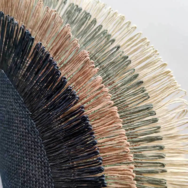 Boho Home Decor Hand-Woven Round Braided Placemats – Eco-Friendly Fringe Table Mats for Dining & Kitchen