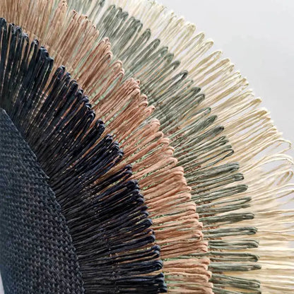 Boho Home Decor Hand-Woven Round Braided Placemats – Eco-Friendly Fringe Table Mats for Dining & Kitchen