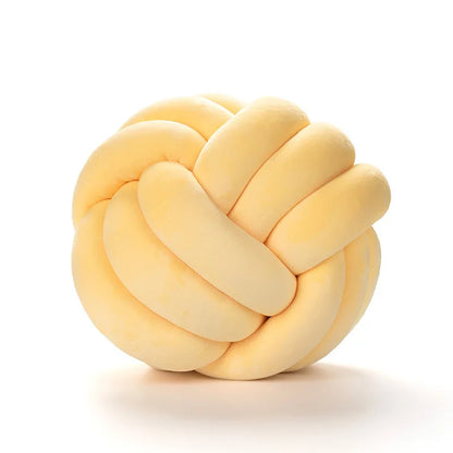 Knot Ball Throw Pillow – Soft Plush Cushion for Kids & Adults Boho Home Decor