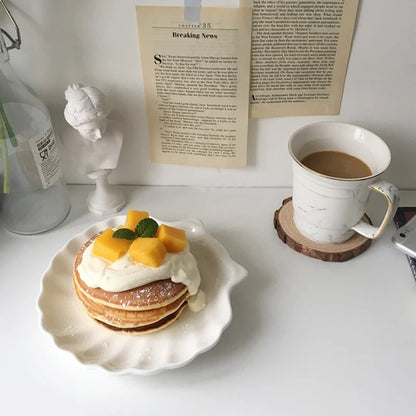 Ceramic Shell Jewelry Dish – Scallop Plate for Boho Decor & Table Styling